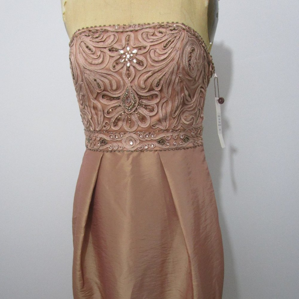 Bustier Cocktail Dress Strapless Beaded Bodice Wedding - Picture 2 of 9